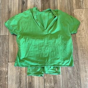FP Movement by Free People Bright Green Bike Shorts and Top Set